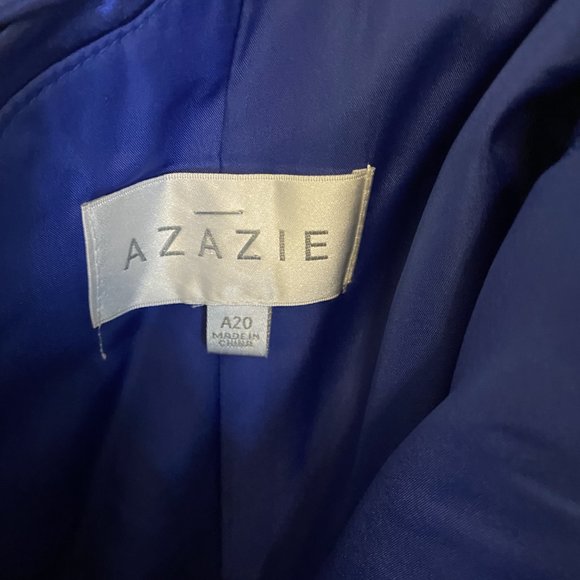 Royal Blue Azazie Kamila One-shoulder Satin Bridesmaid Dress (20) - Picture 4 of 8